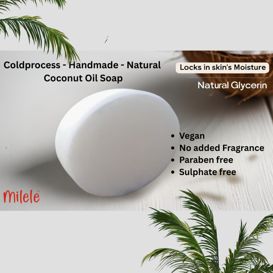 Features of Cold Process Handmade Coconut Soap - MILELE