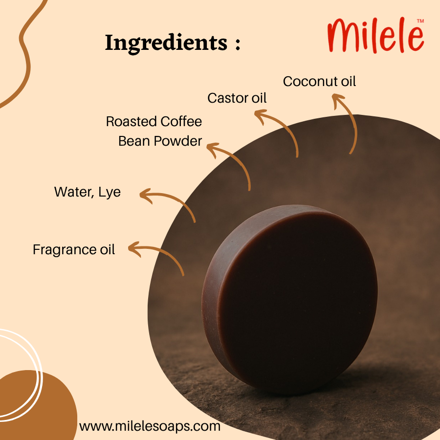 Ingredients of Cold Process Handmade Coffee Soap - MILELE