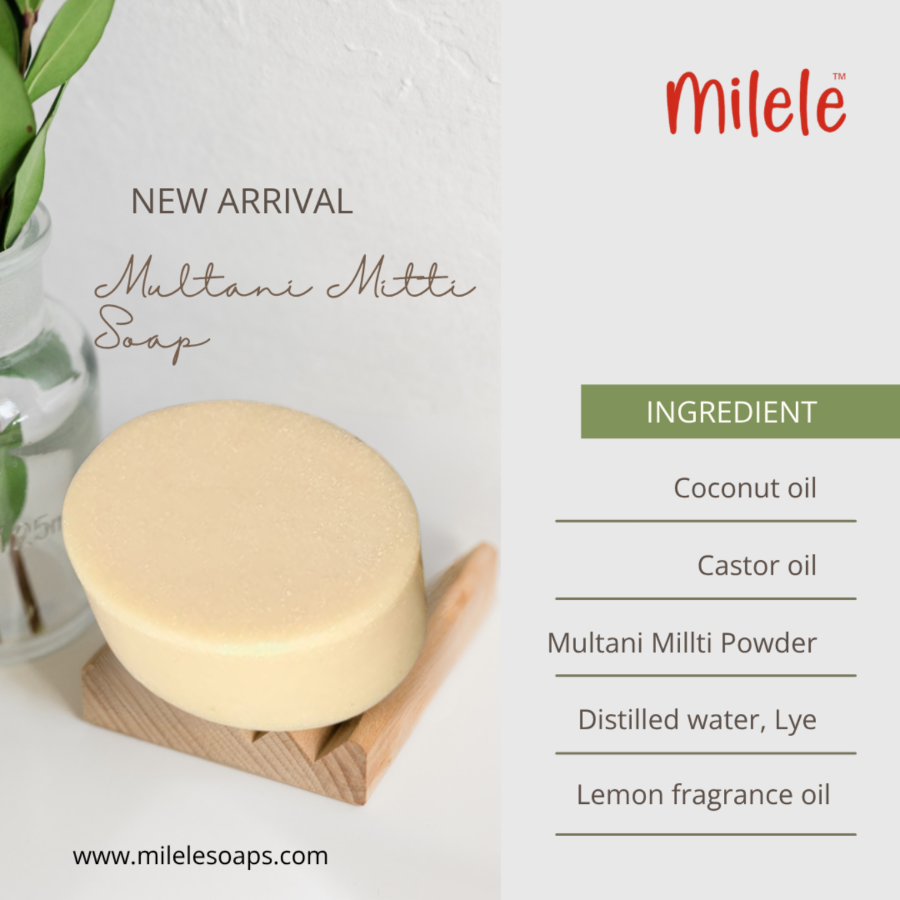 Ingredients of Cold Process Handmade Multani Mitti Soap - MILELE